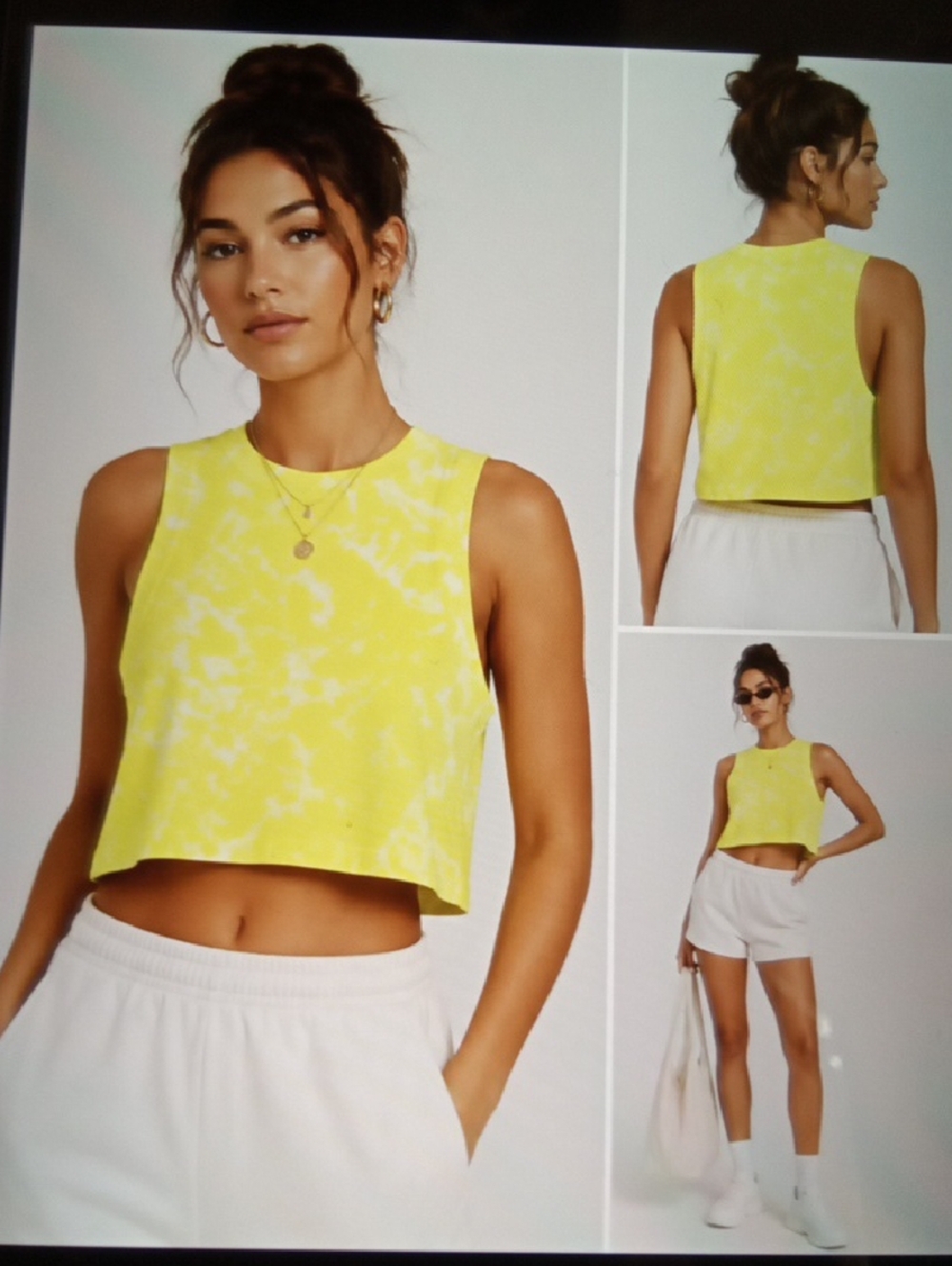 Lululemon All Yours Crop Tank Top Tie Dye Pima Cotton Gym Running Gorpcore 6